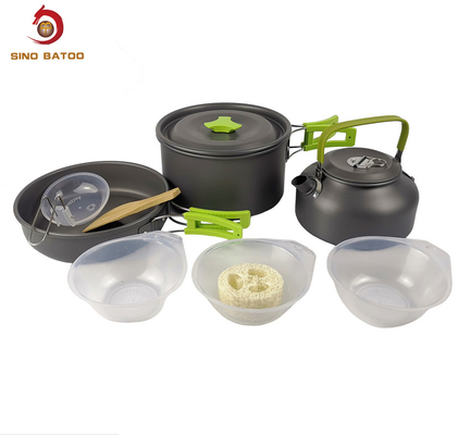 Hard Aluminum Alloy Portable Cookware Set For 2-3 People