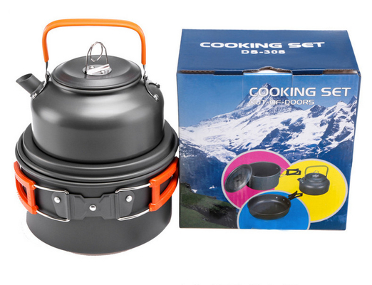 Hard Aluminum Alloy Portable Cookware Set For 2-3 People