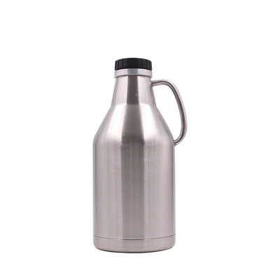 Screw Cap 64oz Vacuum Insulated Growlers , Double Wall Stainless Steel Beer Growler