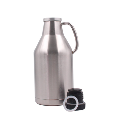 Screw Cap 64oz Vacuum Insulated Growlers , Double Wall Stainless Steel Beer Growler