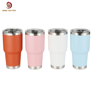 30oz Powder Coated Stainless Steel Tumbler , Stainless Steel Insulated Tumbler With Lid