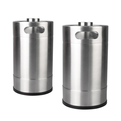 SS304 Flat Bottom 5 Litre Mini Beer Kegs , 5L Stainless Steel Mini Keg