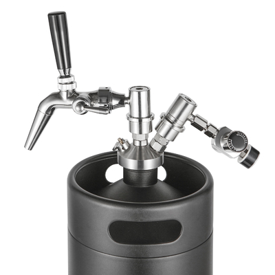 Stainless Steel 304 Ball Lock Mini Keg , 5L Mini Draft Beer Keg Dispenser