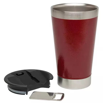 FDA 16oz Double Wall Stainless Steel Beer Mug With Bottle Opener