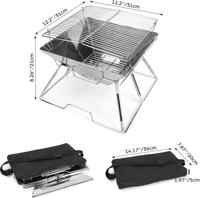 Liftable Foldable Stainless Steel Barbecue Grill