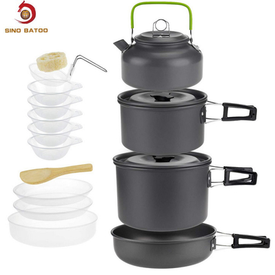 4-5 Person Outdoor Camping Cookware Set Hard Aluminum Alloy