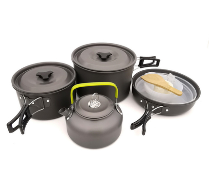 4-5 Person Outdoor Camping Cookware Set Hard Aluminum Alloy