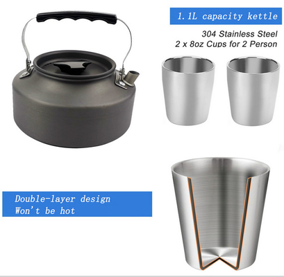 Portable Outdoor Cookware Set For 2-3 People Camping