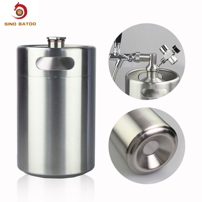 SUS304 Pressurized Mini Keg Adjustable Flow , 5L Pressurized Growler Tap System