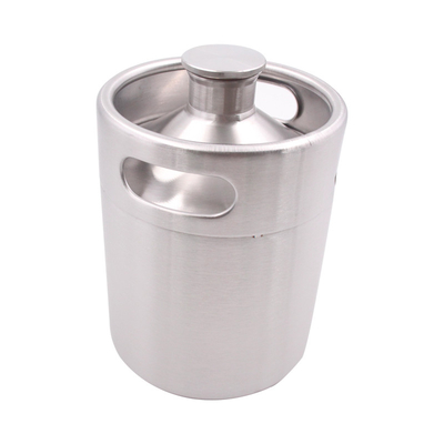 Food Grade Stainless Mini Keg , 64oz Mini Draft Beer Dispenser