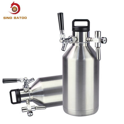 SUS304 Carbonated 3.8L Beer Cylinder Dispenser With 30PSI Regulator