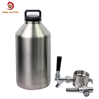 SUS304 Carbonated 3.8L Beer Cylinder Dispenser With 30PSI Regulator