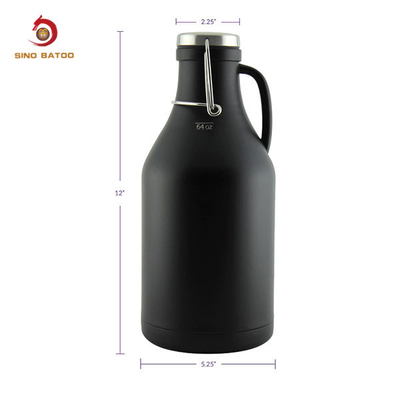 64oz Black Double Wall Flip Top Beer Growler