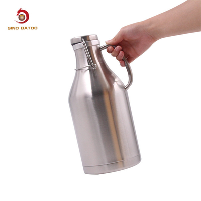 Tight Seal Vacuum Insulated Growlers , Stainless Steel 2 Liter Swing Top Growler