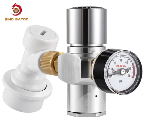 No Leaking 0-60 PSI Mini Keg CO2 Regulator For Carbonation