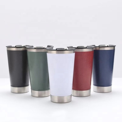 Double Wall Custom Stainless Steel Pint Cups 16OZ With Beer Opener