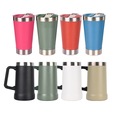 Double Wall Custom Stainless Steel Pint Cups 16OZ With Beer Opener