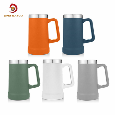 Vucuum Insulated 24oz Stainless Steel Beer Tumbler With Handle Pint