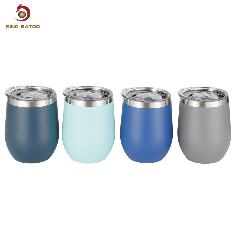 Egg Shape 12oz Stainless Steel Insulated Travel Mug With Lid For Gifts