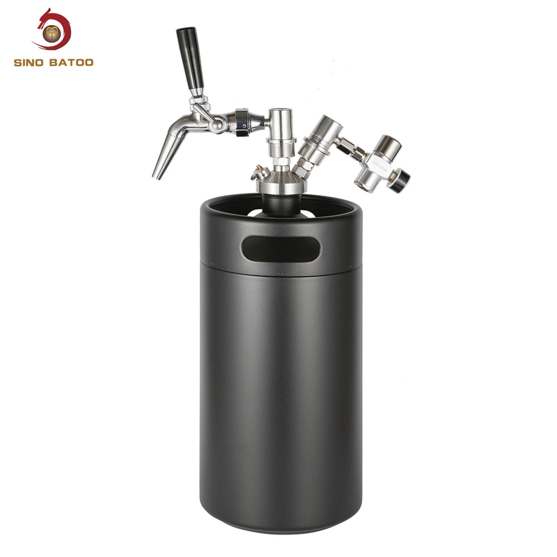 Stainless Steel 304 Ball Lock Mini Keg , 5L Mini Draft Beer Keg Dispenser