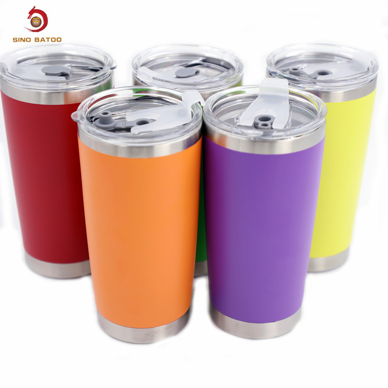 FDA Coffee Mug Stainless Steel Tumbler , 20oz Double Wall Stainless Steel Wine Tumbler