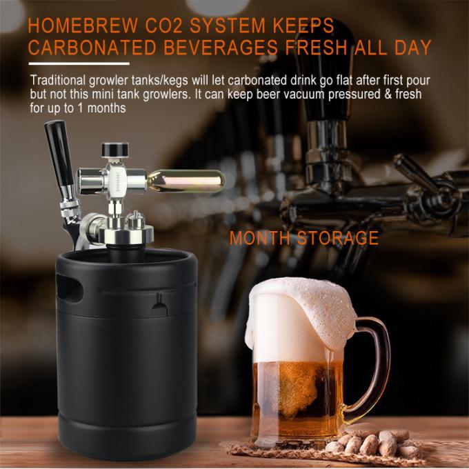 Portable CO2 Mini Keg Dispenser , Stainless Steel Homebrew Kegerator Kit