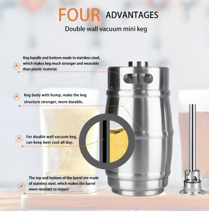 Solid Exquisite Stainless Steel Empty 5 Litre Beer Keg