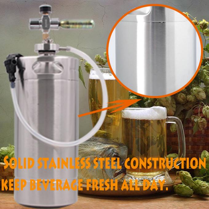 One Gallon CO2 Mini Keg Dispenser , Stainless Steel Mini Keg Dispenser