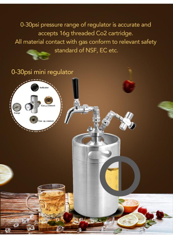 4L Vacuum Ball Lock Mini Keg CO2 Pressurised Soda Keg Dispenser